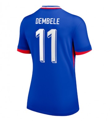 Francia Ousmane Dembele #11 Primera Equipación Mujer Eurocopa 2024 Manga Corta